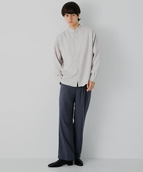 SENSE OF PLACE by URBAN RESEARCH（センスオブプレイスバイアーバンリサーチ）の「ウールライクバンドカラールーズシャツ（シャツ/ブラウス・メンズ・チャコールグレー/ブラック/ネイビー/ライトベージュ/ベージュ系その他・MEDIUM/LARGE）」の19枚目の写真