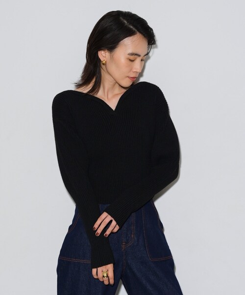 ◆【WEB限定】ボートVネックニット