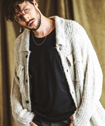 【NO ID.】Feather Yarn Knit Big Blouson / フェザー ヤーン ニット ビッグ ブルゾン