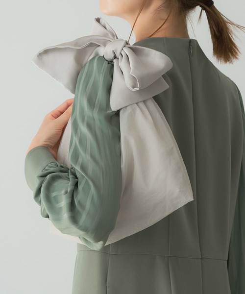 URBAN RESEARCH ROSSO WOMEN(アーバンリサーチ ロッソ)の「kaene オーガンジー2wayリボンバッグ(ハンドバッグ・レディース・ブラック/ベージュ・FREE)」の4枚目の写真