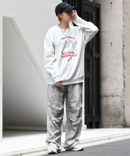 Starting Over(スターティングオーバー)の「vintage like spray Discharge printing loose fit denim pants/ヴィンテージ ライク スプレー 抜染加工 ルーズフィット デニムパンツ(デニムパンツ・メンズ・ブラック系その他/ブラック/ホワイト・M/L)」の17枚目の写真