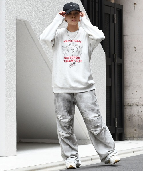Starting Over(スターティングオーバー)の「vintage like spray Discharge printing loose fit denim pants/ヴィンテージ ライク スプレー 抜染加工 ルーズフィット デニムパンツ(デニムパンツ・メンズ・ブラック系その他/ブラック/ホワイト・M/L)」の18枚目の写真