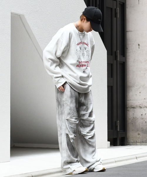 Starting Over(スターティングオーバー)の「vintage like spray Discharge printing loose fit denim pants/ヴィンテージ ライク スプレー 抜染加工 ルーズフィット デニムパンツ(デニムパンツ・メンズ・ブラック系その他/ブラック/ホワイト・M/L)」の21枚目の写真