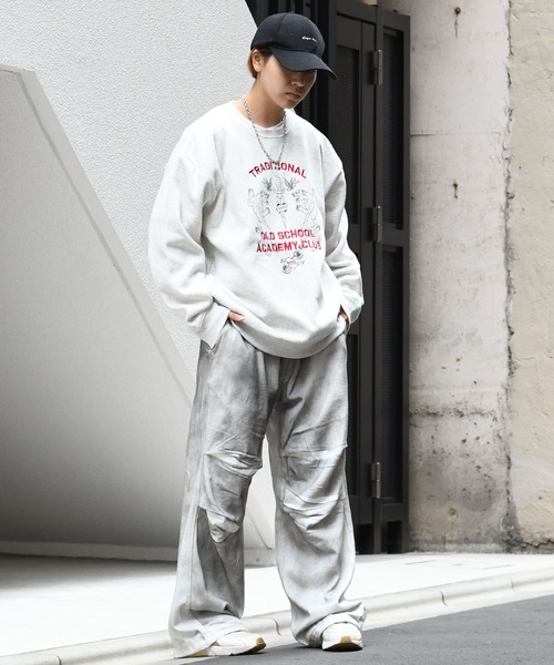 Starting Over(スターティングオーバー)の「vintage like spray Discharge printing loose fit denim pants/ヴィンテージ ライク スプレー 抜染加工 ルーズフィット デニムパンツ(デニムパンツ・メンズ・ブラック系その他/ブラック/ホワイト・M/L)」の22枚目の写真