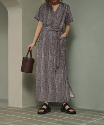 美品】uhr 24SS カシュクール ストライプ柄 チュニック ドレス