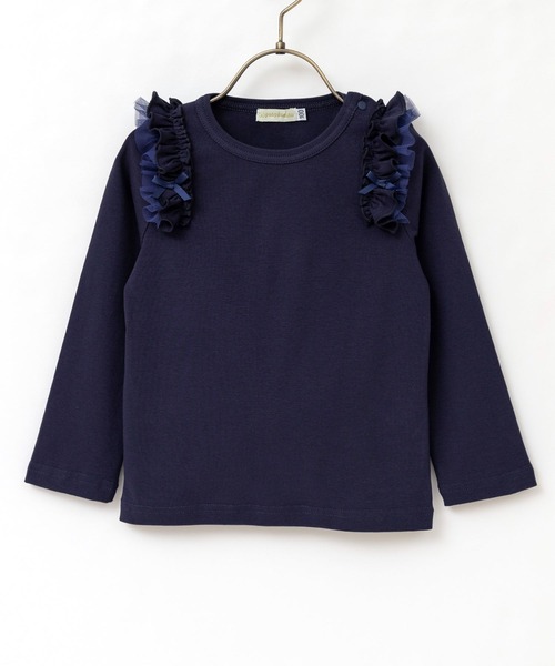 panpantutu(パンパンチュチュ)の「フリルショルダートップス(長袖)(140・150cm)(Tシャツ/カットソー・キッズ・ピンク/ラベンダー/ネイビー/ライトベージュ・140cm/150cm)」の12枚目の写真