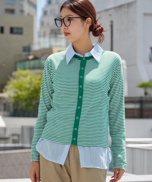 MILLER(ミラー)の「R.P.miller/ミラー Panel ribbed cardigan 2026年 夏 夏服(カーディガン/ボレロ・レディース・ホワイト系/ブラック/ネイビー系/ブラック系その他/ブルー系その他/ブラウン系その他/グリーン系/イエロー系/ホワイト系1/グレー系その他/ネイビー系1・FREE)」の7枚目の写真