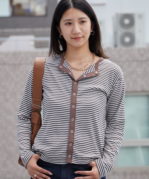 MILLER(ミラー)の「R.P.miller/ミラー Panel ribbed cardigan 2026年 夏 夏服(カーディガン/ボレロ・レディース・ホワイト系/ブラック/ネイビー系/ブラック系その他/ブルー系その他/ブラウン系その他/グリーン系/イエロー系/ホワイト系1/グレー系その他/ネイビー系1・FREE)」の6枚目の写真