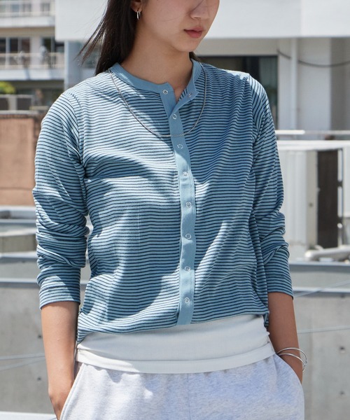 MILLER(ミラー)の「R.P.miller/ミラー Panel ribbed cardigan 2026年 夏 夏服(カーディガン/ボレロ・レディース・ホワイト系/ブラック/ネイビー系/ブラック系その他/ブルー系その他/ブラウン系その他/グリーン系/イエロー系/ホワイト系1/グレー系その他/ネイビー系1・FREE)」の8枚目の写真