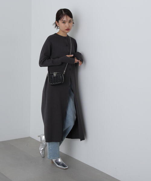 N.（N. Natural Beauty Basic）（エヌエヌナチュラルビューティーベーシック）の「フロントスリットニットワンピース（ワンピース・レディース・チャコールグレー/ナチュラル・MEDIUM）」の17枚目の写真