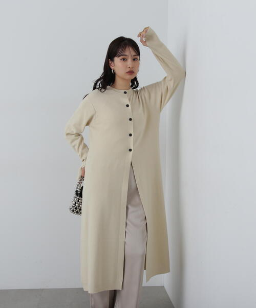 N.（N. Natural Beauty Basic）（エヌエヌナチュラルビューティーベーシック）の「フロントスリットニットワンピース（ワンピース・レディース・チャコールグレー/ナチュラル・MEDIUM）」の22枚目の写真