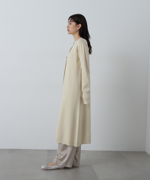 N.（N. Natural Beauty Basic）（エヌエヌナチュラルビューティーベーシック）の「フロントスリットニットワンピース（ワンピース・レディース・チャコールグレー/ナチュラル・MEDIUM）」の9枚目の写真