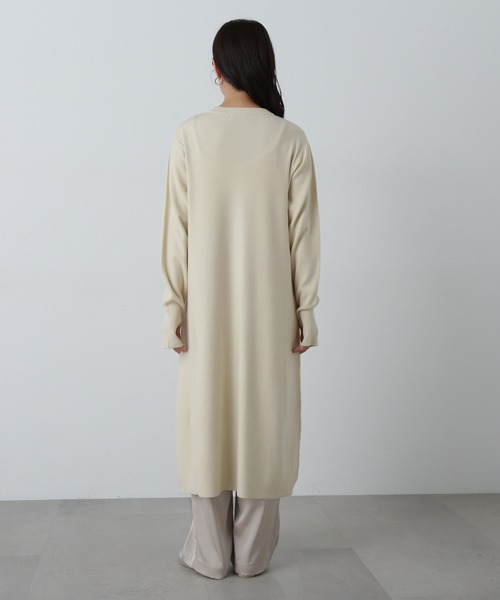 N.（N. Natural Beauty Basic）（エヌエヌナチュラルビューティーベーシック）の「フロントスリットニットワンピース（ワンピース・レディース・チャコールグレー/ナチュラル・MEDIUM）」の10枚目の写真