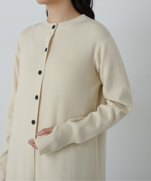 N.（N. Natural Beauty Basic）（エヌエヌナチュラルビューティーベーシック）の「フロントスリットニットワンピース（ワンピース・レディース・チャコールグレー/ナチュラル・MEDIUM）」の12枚目の写真