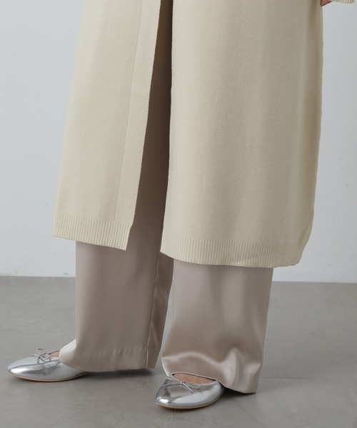 N.（N. Natural Beauty Basic）（エヌエヌナチュラルビューティーベーシック）の「フロントスリットニットワンピース（ワンピース・レディース・チャコールグレー/ナチュラル・MEDIUM）」の14枚目の写真