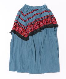 チャイハネ | 【チャイハネ】カヌム－ル刺繍デニムロングスカート(デニムスカート)