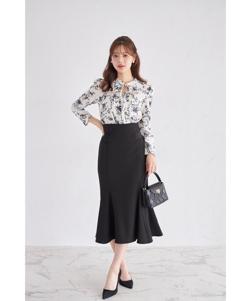 ボウタイタック入り花柄ブラウス（シャツ/ブラウス）｜tocco closet