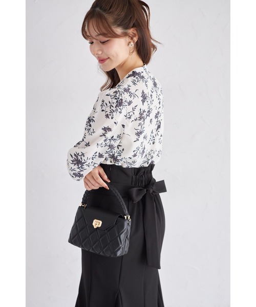 ボウタイタック入り花柄ブラウス（シャツ/ブラウス）｜tocco closet