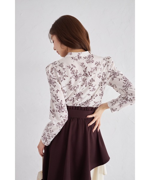 ボウタイタック入り花柄ブラウス（シャツ/ブラウス）｜tocco closet