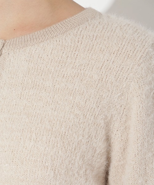 【セール】ラメフェザーニットカーディガン（カーディガン/ボレロ）｜And Couture（アンドクチュール）