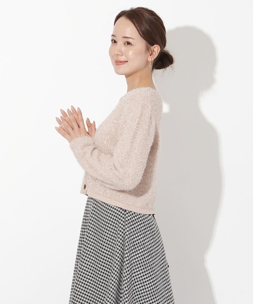 【セール】ラメフェザーニットカーディガン（カーディガン/ボレロ）｜And Couture（アンドクチュール）