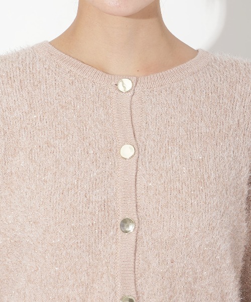 【セール】ラメフェザーニットカーディガン（カーディガン/ボレロ）｜And Couture（アンドクチュール）