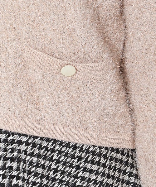 【セール】ラメフェザーニットカーディガン（カーディガン/ボレロ）｜And Couture（アンドクチュール）