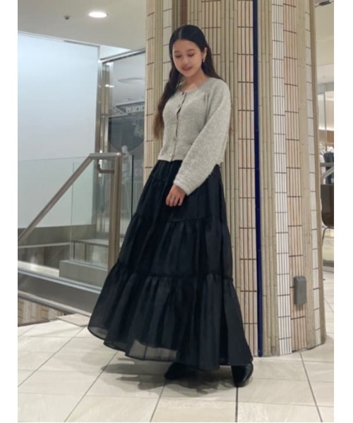 【セール】ラメフェザーニットカーディガン（カーディガン/ボレロ）｜And Couture（アンドクチュール）