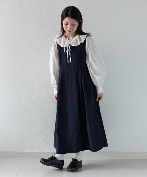 LOSUCA（ロスカ）の「カスケードカラーブラウス / セーラーカラー フリル 大人カジュアル オフィスカジュアル オケージョン ナチュラル フレンチ レトロ シティガール（シャツ/ブラウス・レディース・ブラック/ホワイト・FREE）」の16枚目の写真