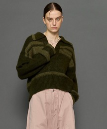 Skipper Short Length Knit Tops/スキッパーショートニット