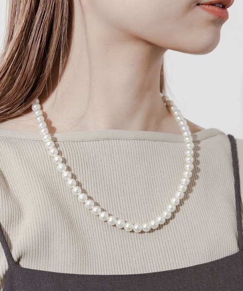 SMELLY（スメリー）の「ベロアリボンパールネックレス（ネックレス・レディース・ブラック・-）」の7枚目の写真