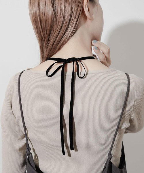 SMELLY（スメリー）の「ベロアリボンパールネックレス（ネックレス・レディース・ブラック・-）」の10枚目の写真