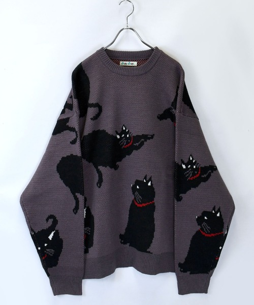 おしゃれスタ(オシャレスタ)の「【Soupy Soupy】BIG Jacquard knit オーバーサイズ メンズ レディース(ニット/セーター・メンズ・ブルー/ホワイト系その他/ホワイト系その他2/グリーン/チャコールグレー/オフホワイト/ブラック/ホワイト系その他3・M/L)」の14枚目の写真