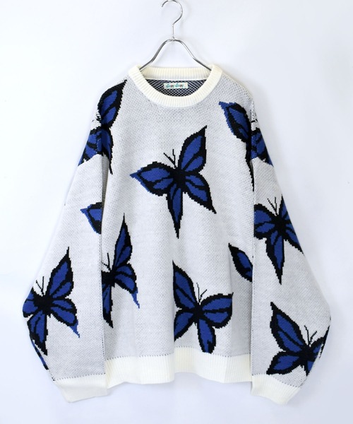 おしゃれスタ(オシャレスタ)の「【Soupy Soupy】BIG Jacquard knit オーバーサイズ メンズ レディース(ニット/セーター・メンズ・ブルー/ホワイト系その他/ホワイト系その他2/グリーン/チャコールグレー/オフホワイト/ブラック/ホワイト系その他3・M/L)」の18枚目の写真