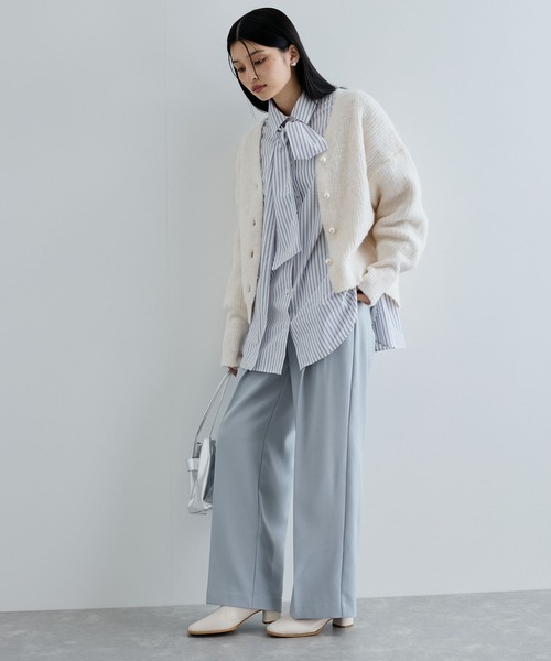 リボン付きバックシャーリングシャツ（シャツ/ブラウス）｜VIS
