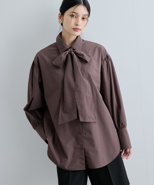 リボン付きバックシャーリングシャツ リボン付きバックシャーリングシャツ（シャツ/ブラウス）｜VIS