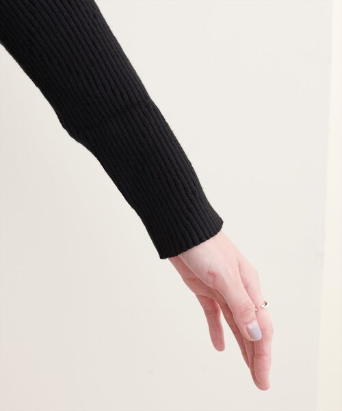 natural couture(ナチュラルクチュール)の「ダイヤ柄プチハイリブニット(ニット/セーター・レディース・ブラック/オフホワイト/オレンジ/パープル・FREE)」の9枚目の写真