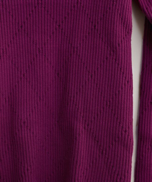natural couture(ナチュラルクチュール)の「ダイヤ柄プチハイリブニット(ニット/セーター・レディース・ブラック/オフホワイト/オレンジ/パープル・FREE)」の21枚目の写真