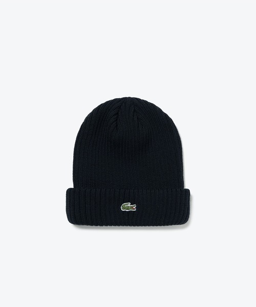 LACOSTE(ラコステ)の「ウールリブニットキャップ(ニットキャップ/ビーニー・メンズ・ベージュ/オレンジ/ダークネイビー/ブラック/ライトブルー/グレー・58cm)」の2枚目の写真