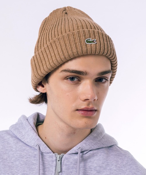 LACOSTE(ラコステ)の「ウールリブニットキャップ(ニットキャップ/ビーニー・メンズ・ベージュ/オレンジ/ダークネイビー/ブラック/ライトブルー/グレー・58cm)」の17枚目の写真