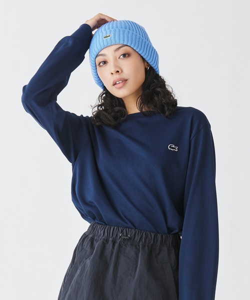 LACOSTE(ラコステ)の「ウールリブニットキャップ(ニットキャップ/ビーニー・メンズ・ベージュ/オレンジ/ダークネイビー/ブラック/ライトブルー/グレー・58cm)」の16枚目の写真