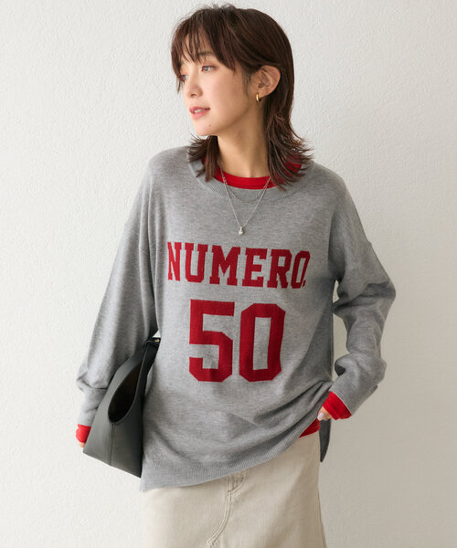 RIVE DROITE(リヴドロワ)の「【Yoshiiiiiiコラボカラー登場!】フットボールロゴニット(ニット/セーター・レディース・ベージュ/グレー/ブラック・FREE)」の22枚目の写真