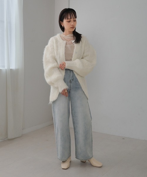Bab(バブ)の「モヘヤライクシャギーカーディガン(カーディガン/ボレロ・レディース・グレー系その他/グレー/オフホワイト・FREE)」の19枚目の写真