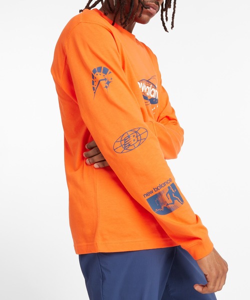 NEW BALANCE(ニューバランス)の「New Balance ロングスリーブTシャツ(Tシャツ/カットソー・メンズ・ネイビー/オレンジ/ホワイト・SMALL/MEDIUM/LARGE/X-LARGE/XX-LARGE)」の19枚目の写真