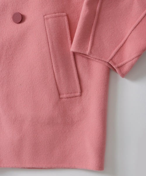 STUMBLY（スタンブリー）の「STUMBLY / Big Silhouette Pea Jacket(ビッグシルエットPジャケットコート)（ピーコート・レディース・ピンク・38）」の8枚目の写真