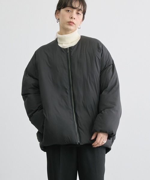 AMERICAN HOLIC(アメリカンホリック)の「リサイクル軽ポカ撥水加工ノーカラーコート(ノーカラーコート・レディース・アイボリー/ブラック・M/L)」の11枚目の写真