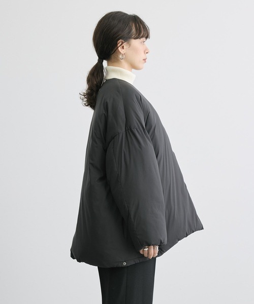 AMERICAN HOLIC(アメリカンホリック)の「リサイクル軽ポカ撥水加工ノーカラーコート(ノーカラーコート・レディース・アイボリー/ブラック・M/L)」の20枚目の写真