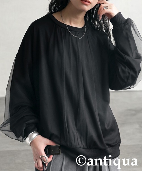 antiqua(アンティカ)の「チュールドッキングトップス(その他トップス・レディース・ブラック・ONESIZE)」の1枚目の写真