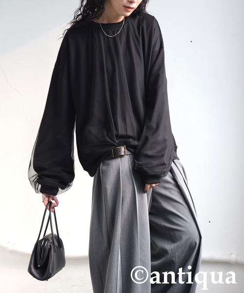 antiqua(アンティカ)の「チュールドッキングトップス(その他トップス・レディース・ブラック・ONESIZE)」の5枚目の写真