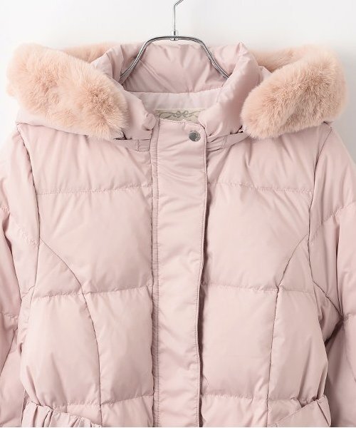 mezzo piano Junior(メゾピアノジュニア)の「【人気商品再入荷】【直営店で取り扱い無し】【撥水】リボンベルトガーリーロングダウン(ダウンジャケット/コート・キッズ・グレー/ピンク/ネイビー・S/M/L)」の5枚目の写真